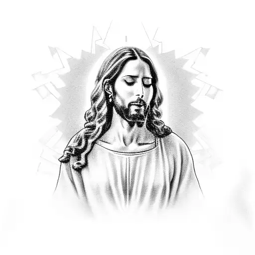 A Portrait Of Jesus Playing A Musical Instrument