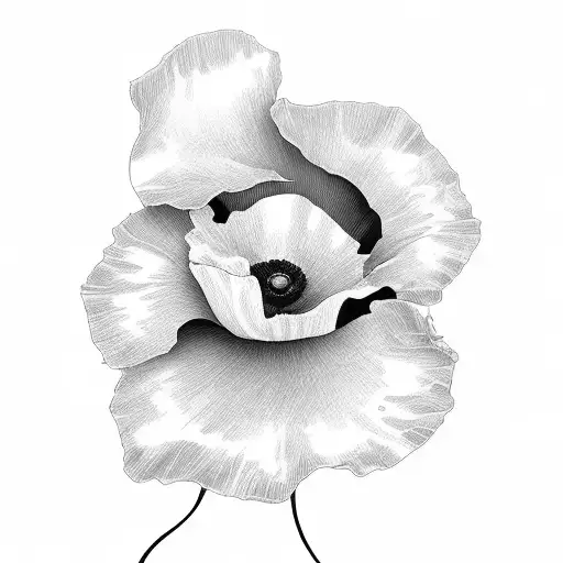 Breast Cancer Ribbon And Poppy