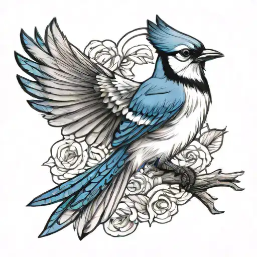 Native Blue Jay Bird Flying Heaven