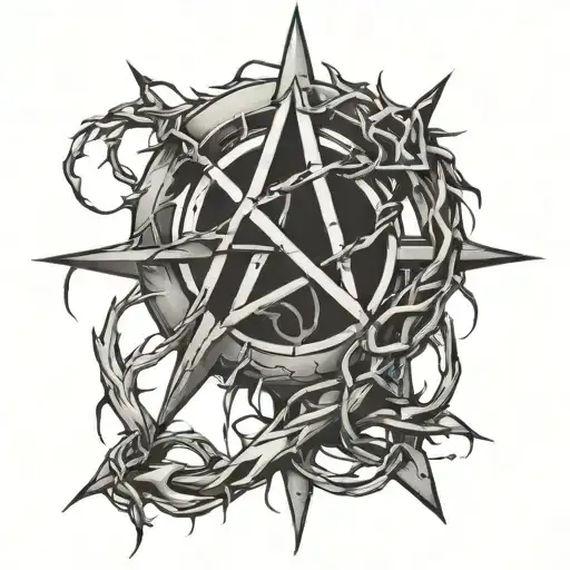 Anarchy Symbol Wrapped In Thorns