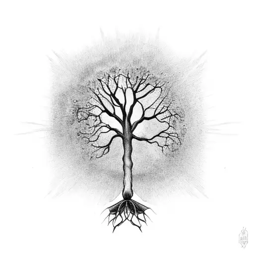 God's Hand Holding A Tree Of Life