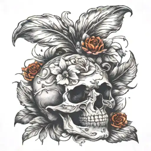 Flowers Covering Skull