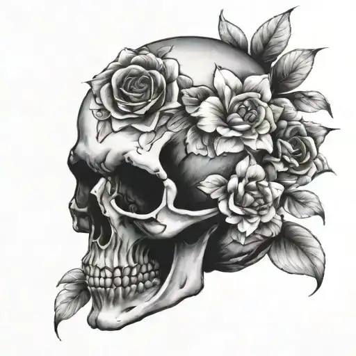 Flowers Covering Skull