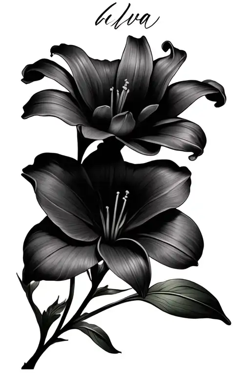 Lily Flower With Ava Written