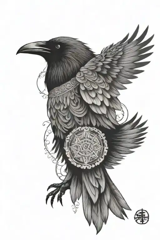 Raven With Mendala