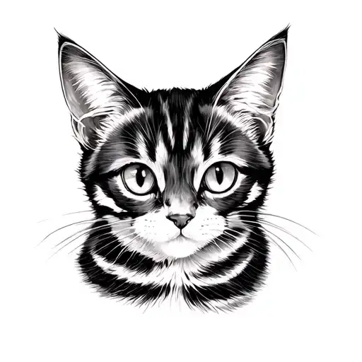 Little O And Cat Outline