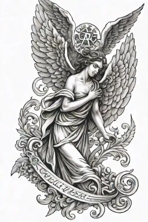 Angel With A Phrase In Greek