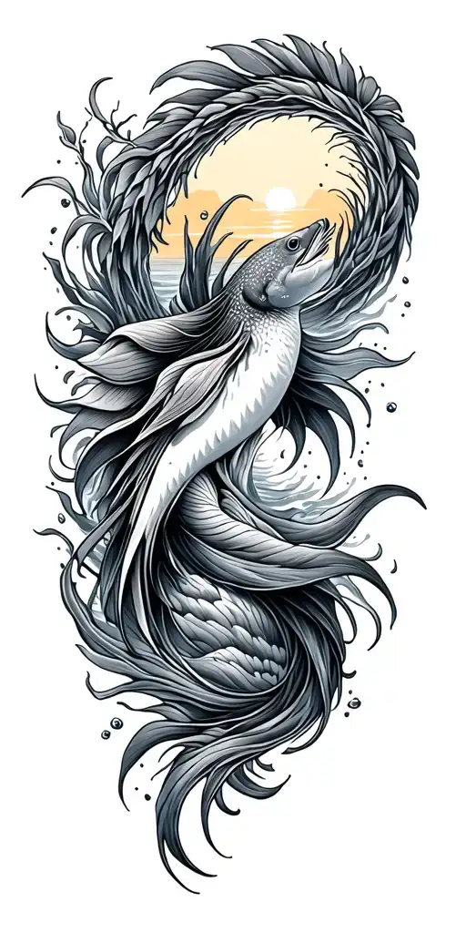 Sea Life Intertwined Sunset Sky Wildlife Inside