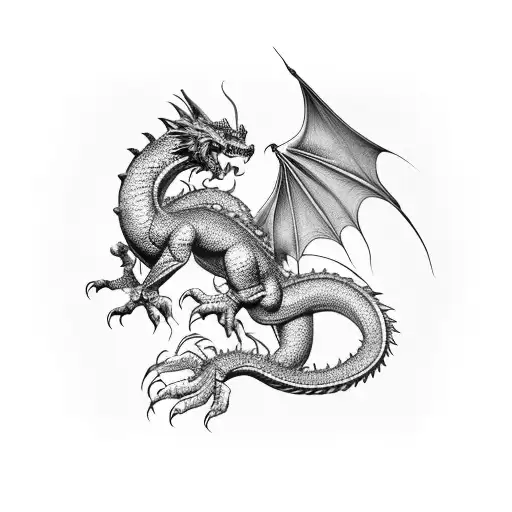 Western Dragon Emerging From The Pages Of A Book