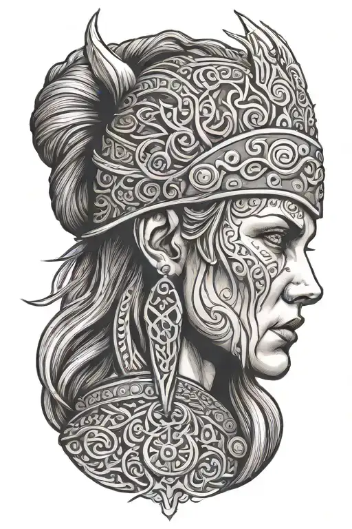 Viking Woman Face Profil