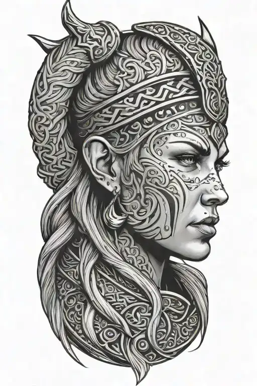 Viking Woman Face Profil