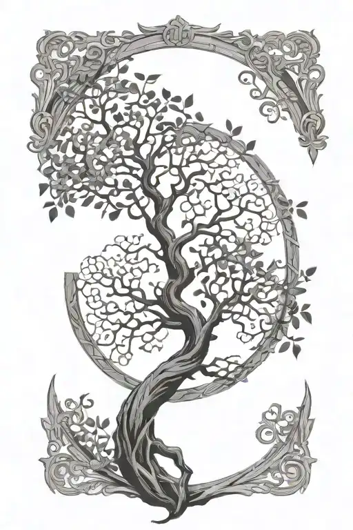 Gothic Tree Of Life Tattoo Design