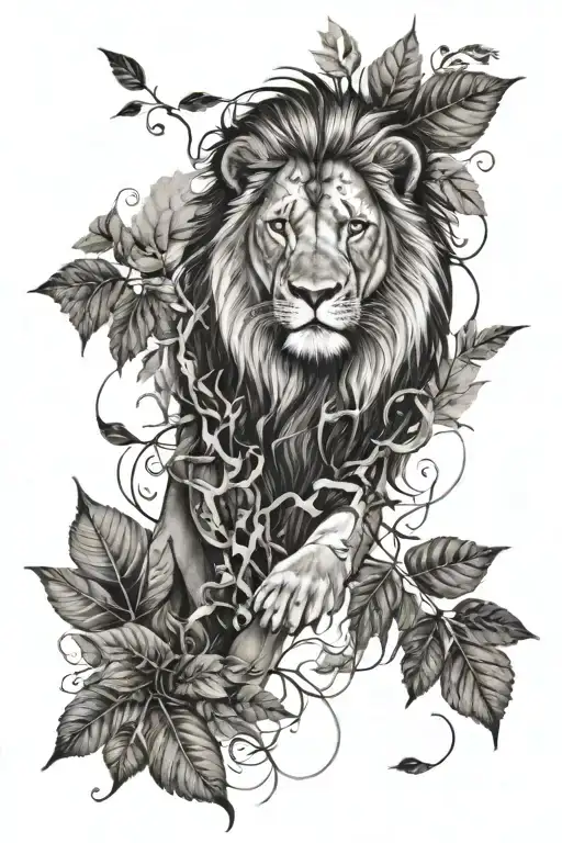 Lion Thornebush Falling Leaves Compas