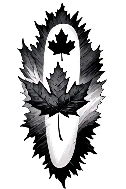 Canadian Flag And Maple Leaf