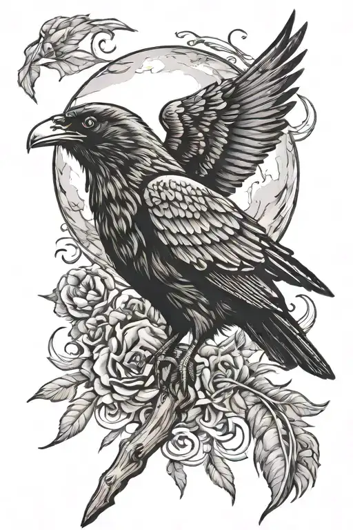 Moon And Raven