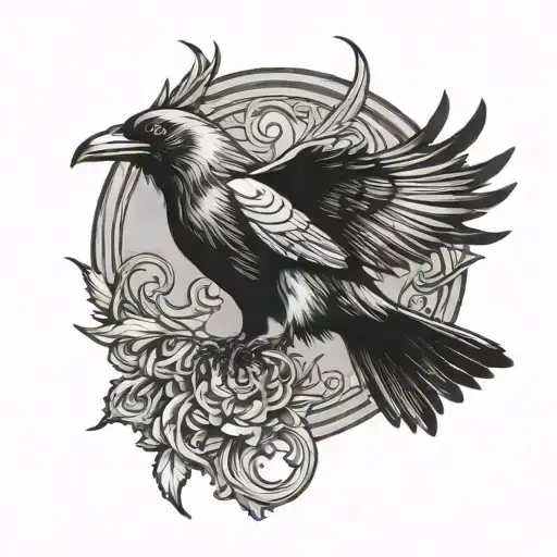 Gothic Crow Flying