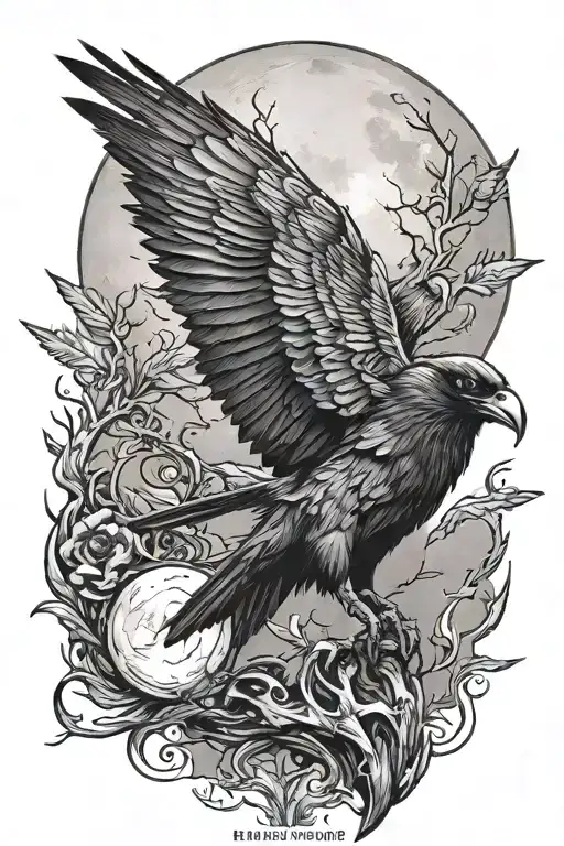 Moon And Raven
