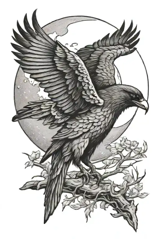 Moon And Raven