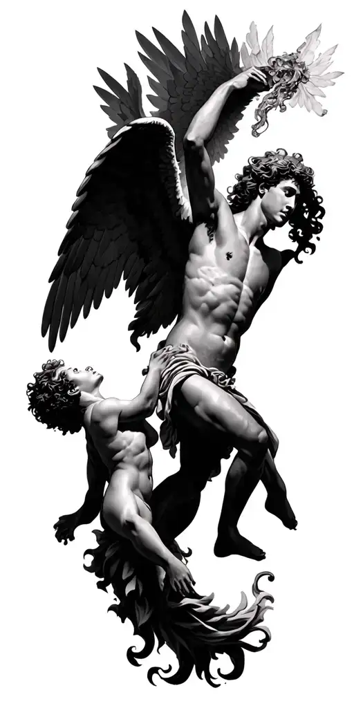 Dionysus And Fallen Angel Falling