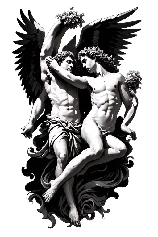 Dionysus And Fallen Angel Falling