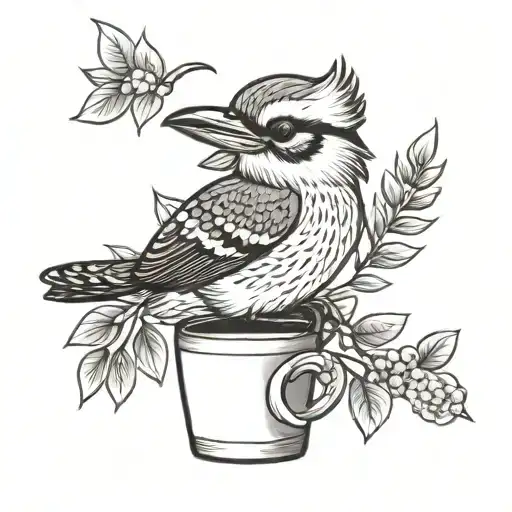 Kookaburra Coffee Cup Surrounded