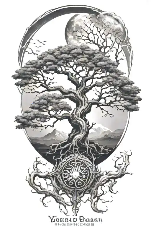 Yggdrasil And Moon