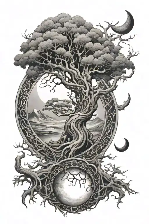 Yggdrasil And Moon