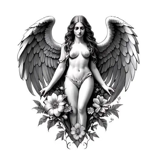 Nirvana Angel And Flowers Intertwined