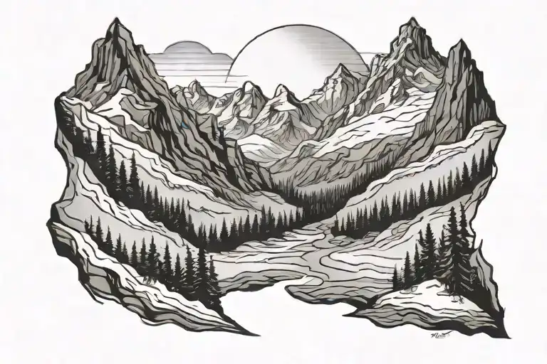 Mountain Range Winter