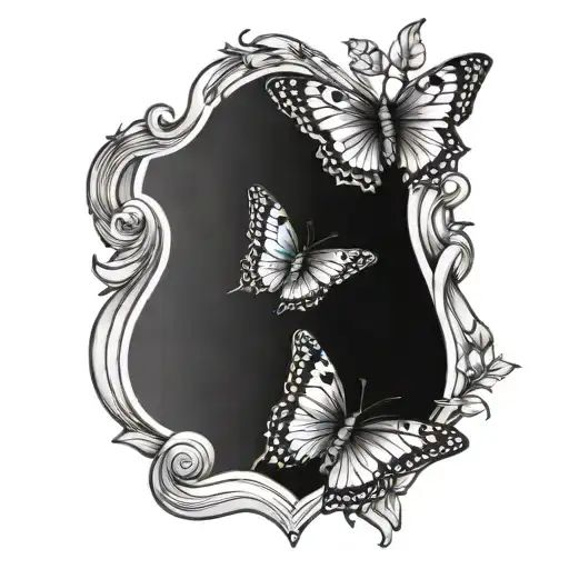 Diamond And Butterfly Flying