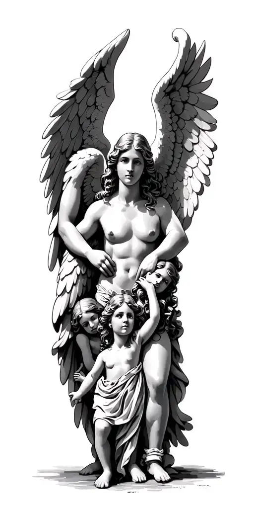 Guardian Angel Protecting His Family