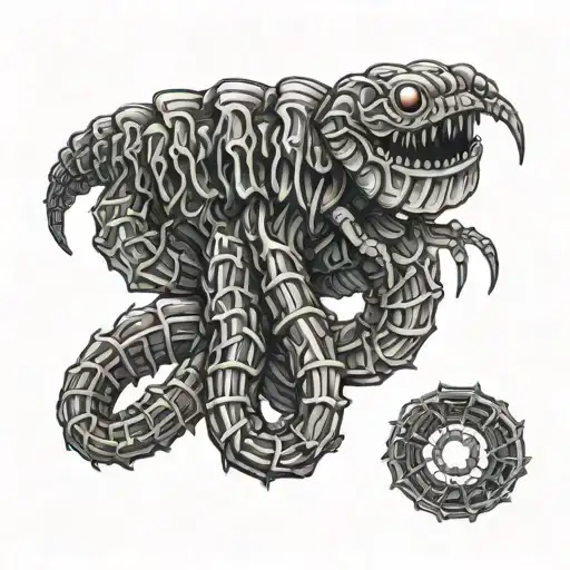 Creepy Scolopendra Made Of Bones Wrapped