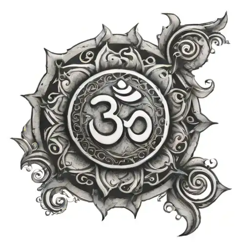 Unalome With Om Symbol
