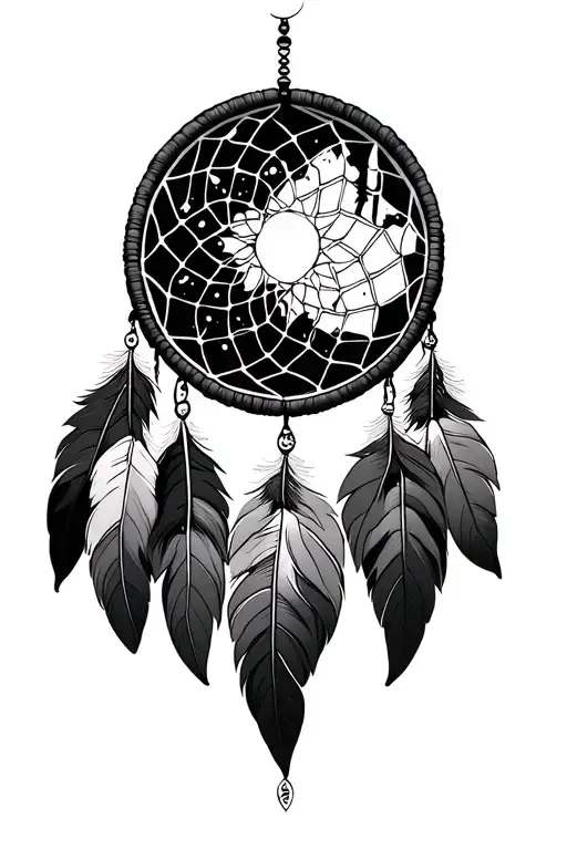 Dreamcatcher With Tree Of Life Tattoo Design