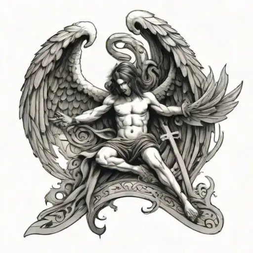 Fallen Angel And Inverted Cross