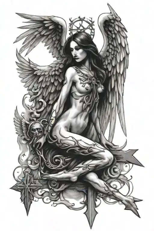 Fallen Angel And Inverted Cross