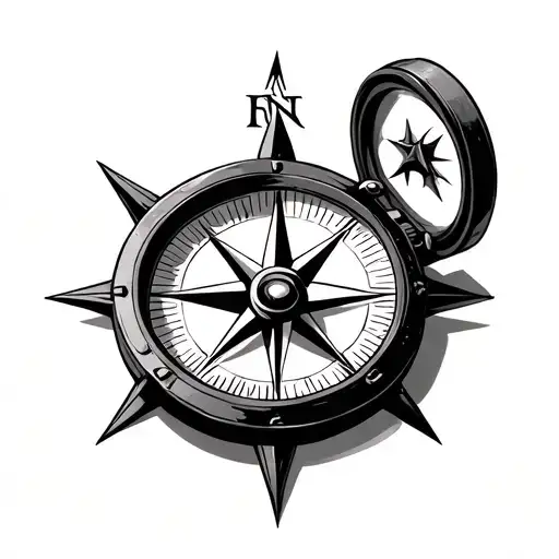 Compass With A Missing Needle Or Broken Piece
