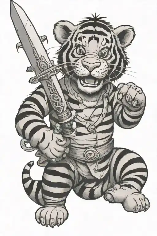 Tigger With A Sword