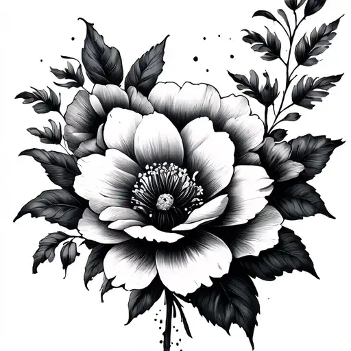 Cover Up Tattoo Flowers Blackwork