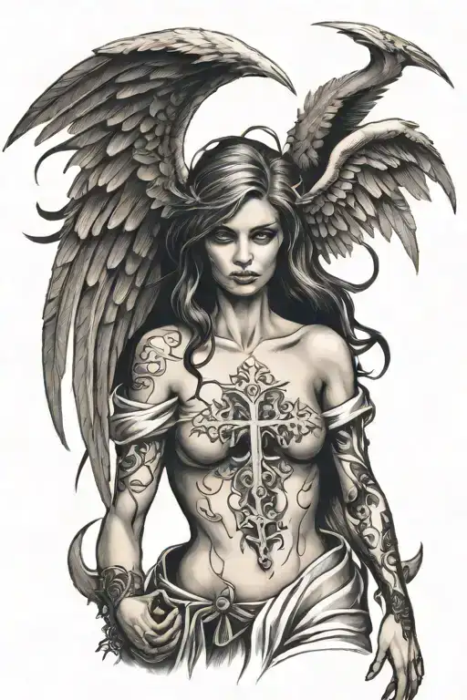 Fallen Angel And Inverted Cross