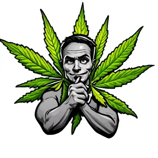 420 Cartoon Character Holding