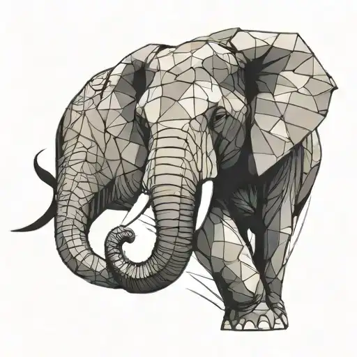 Elephant In A Carved Or Faceted Design Similar To A Cut Crystal