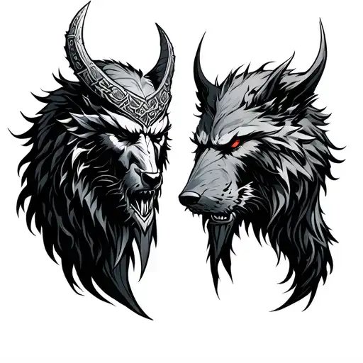 Odin Vs Fenrir Whit Runes