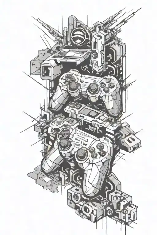 An Abstract Interpretation Of A Video Game Controller Merged With Architectural Elements