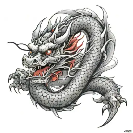 Dragon With Red Japanese Text