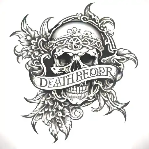 Death Before Dishonor Lettering Style