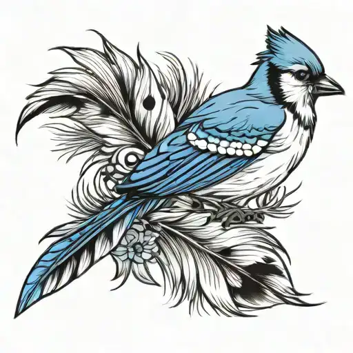 Blue Jay Feather Only