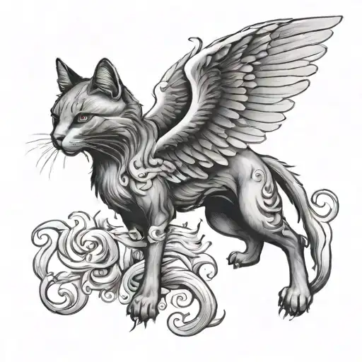 Fierce Cat With Wings