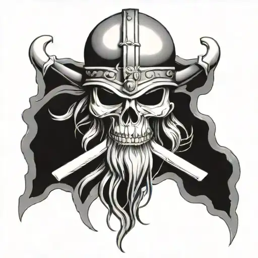 Viking Warrior Skull And Crossbones Design Incorporating