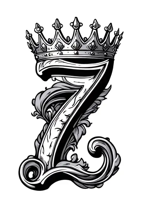 Number 7 With A King's Crown
